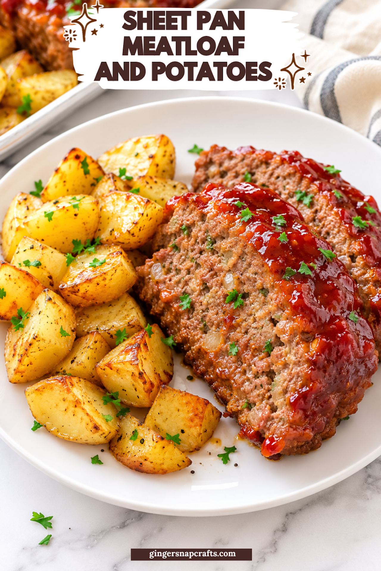Sheet Pan Meatloaf and Potatoes