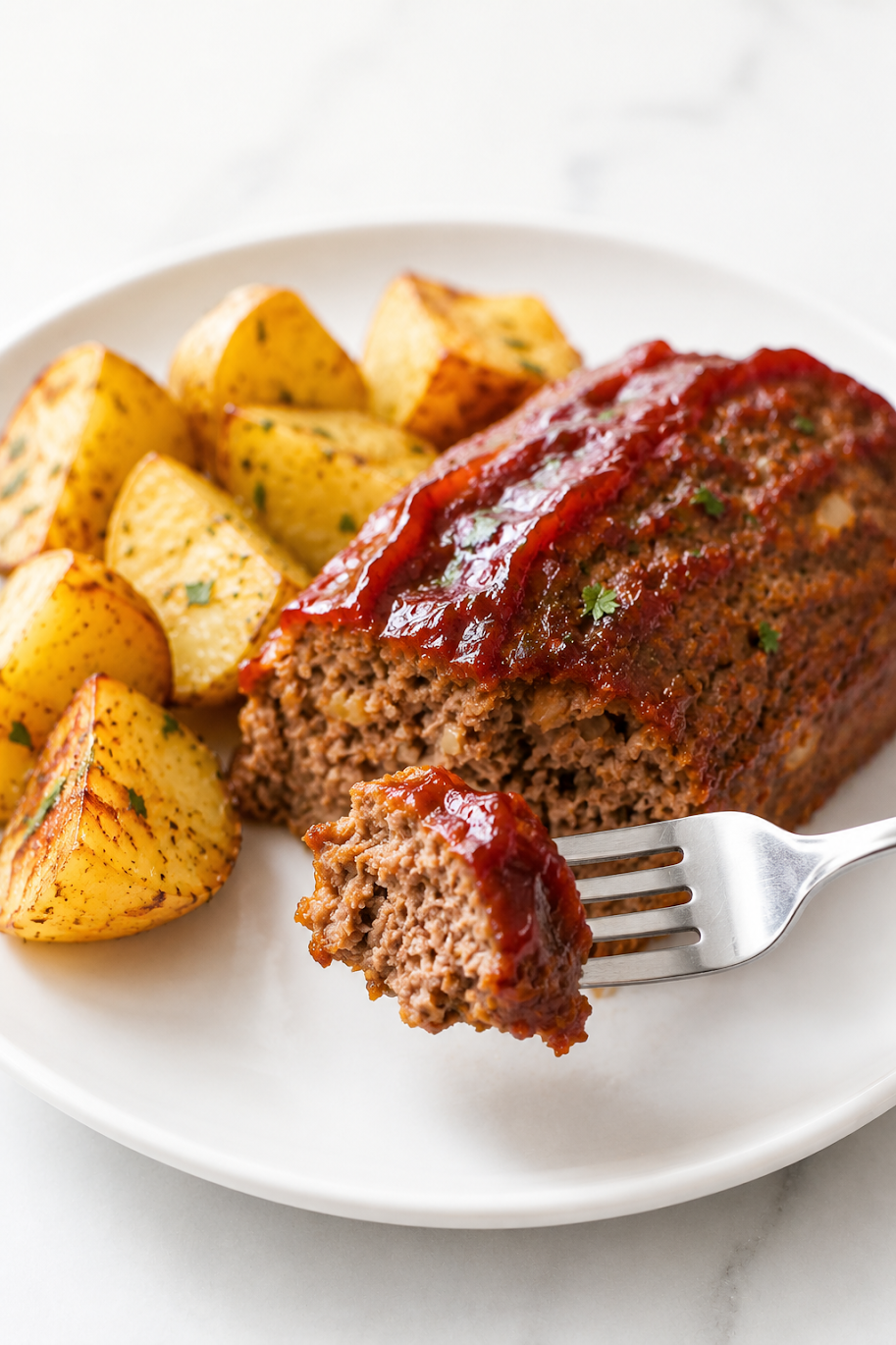 Sheet Pan Meatloaf and Potatoes