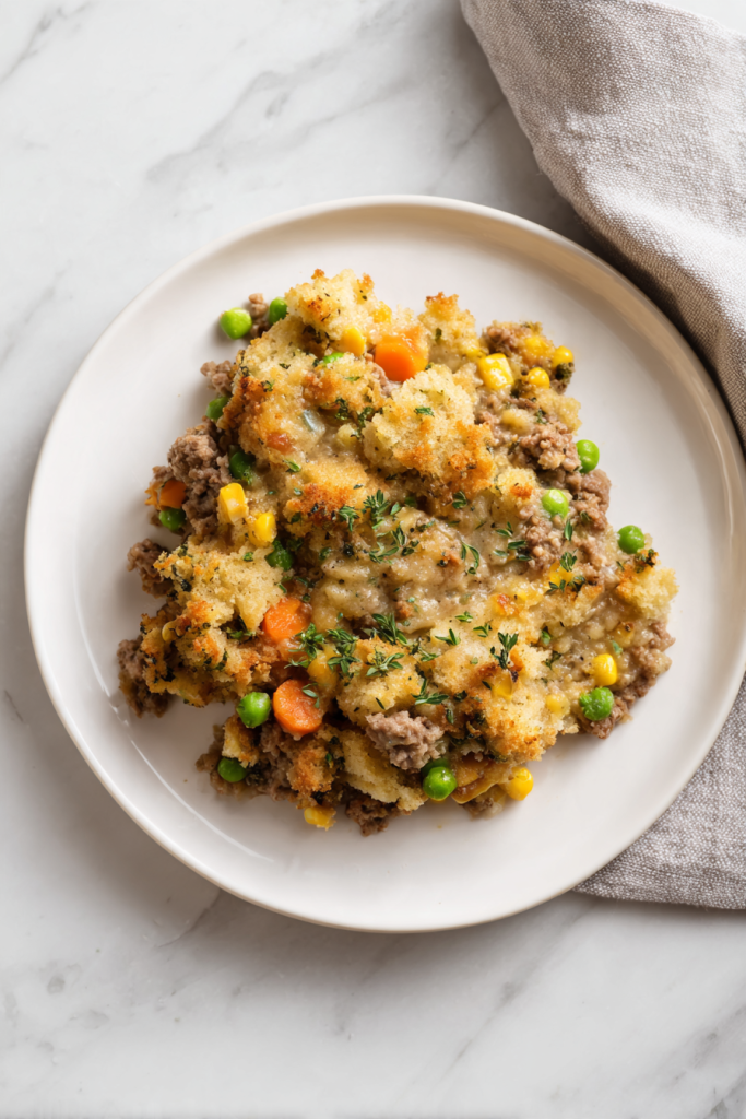Slow Cooker Beef and Stuffing Casserole