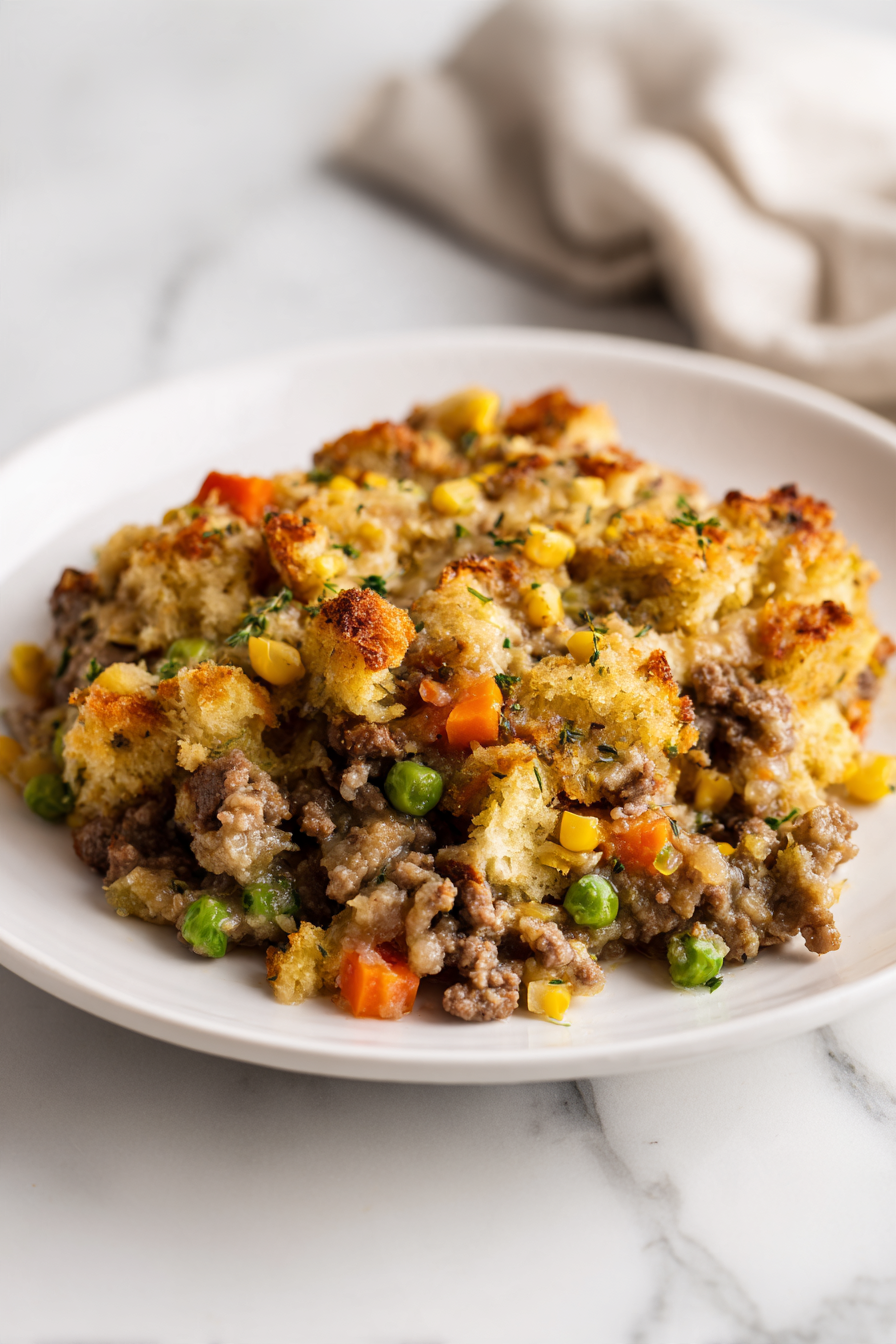 Slow Cooker Beef and Stuffing Casserole