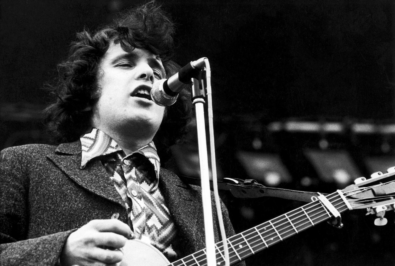 Don McLean performing during the early-1970s period when American Pie transformed his career.