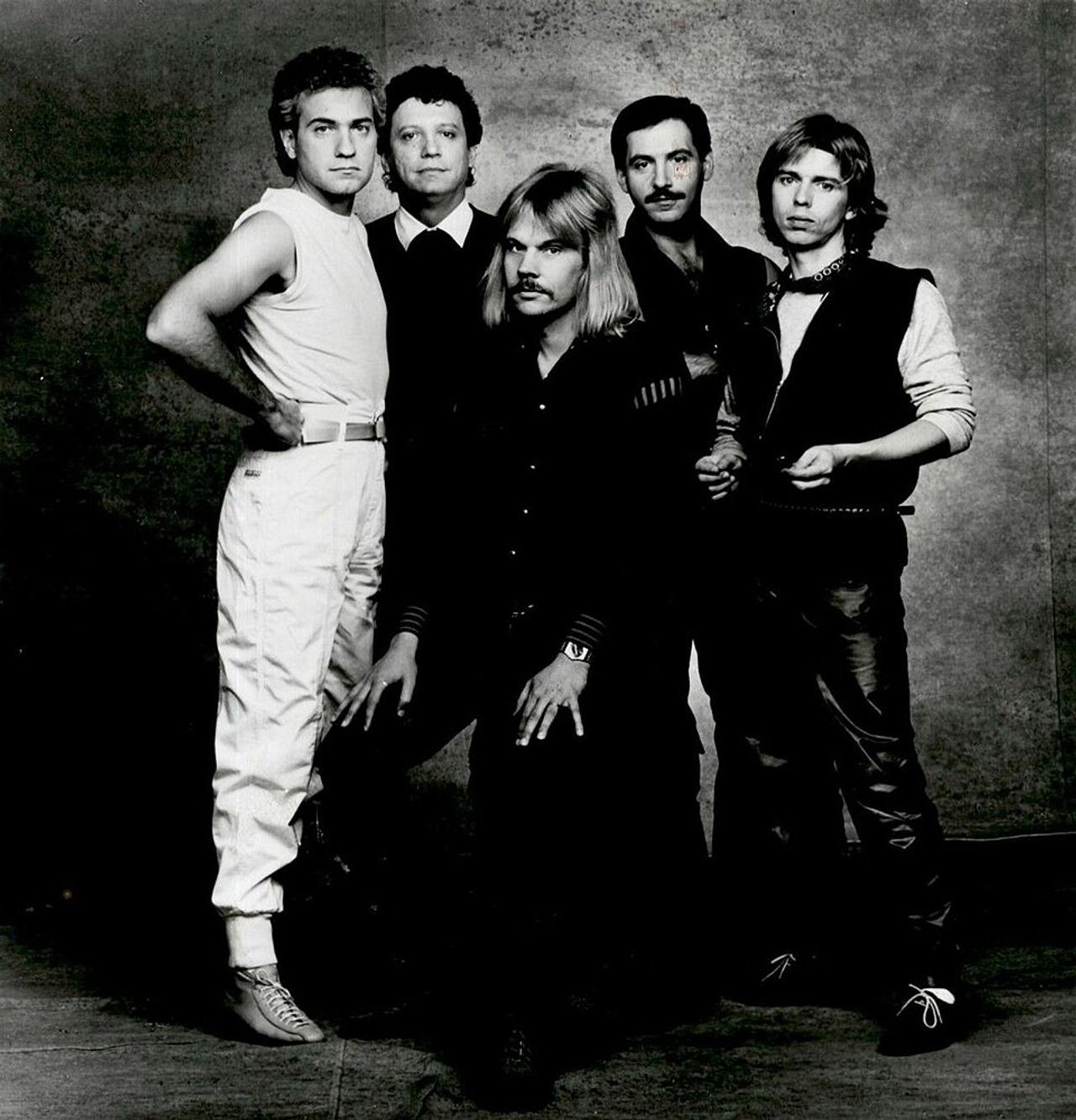 Styx in a 1983 publicity photograph, with Tommy Shaw at right