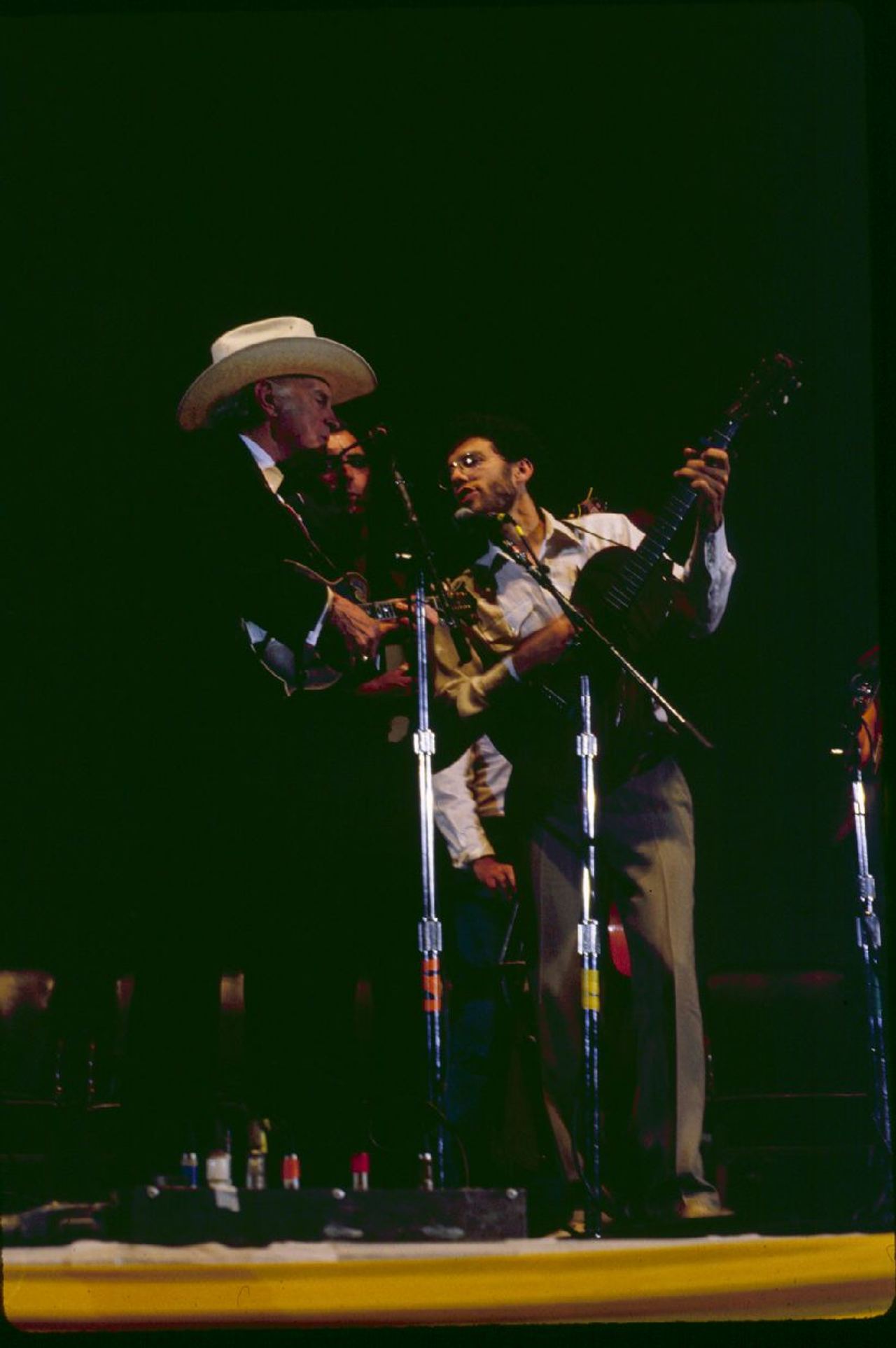 Bill Monroe performing with his mandolin at the 1982 Smithsonian Heritage Awards