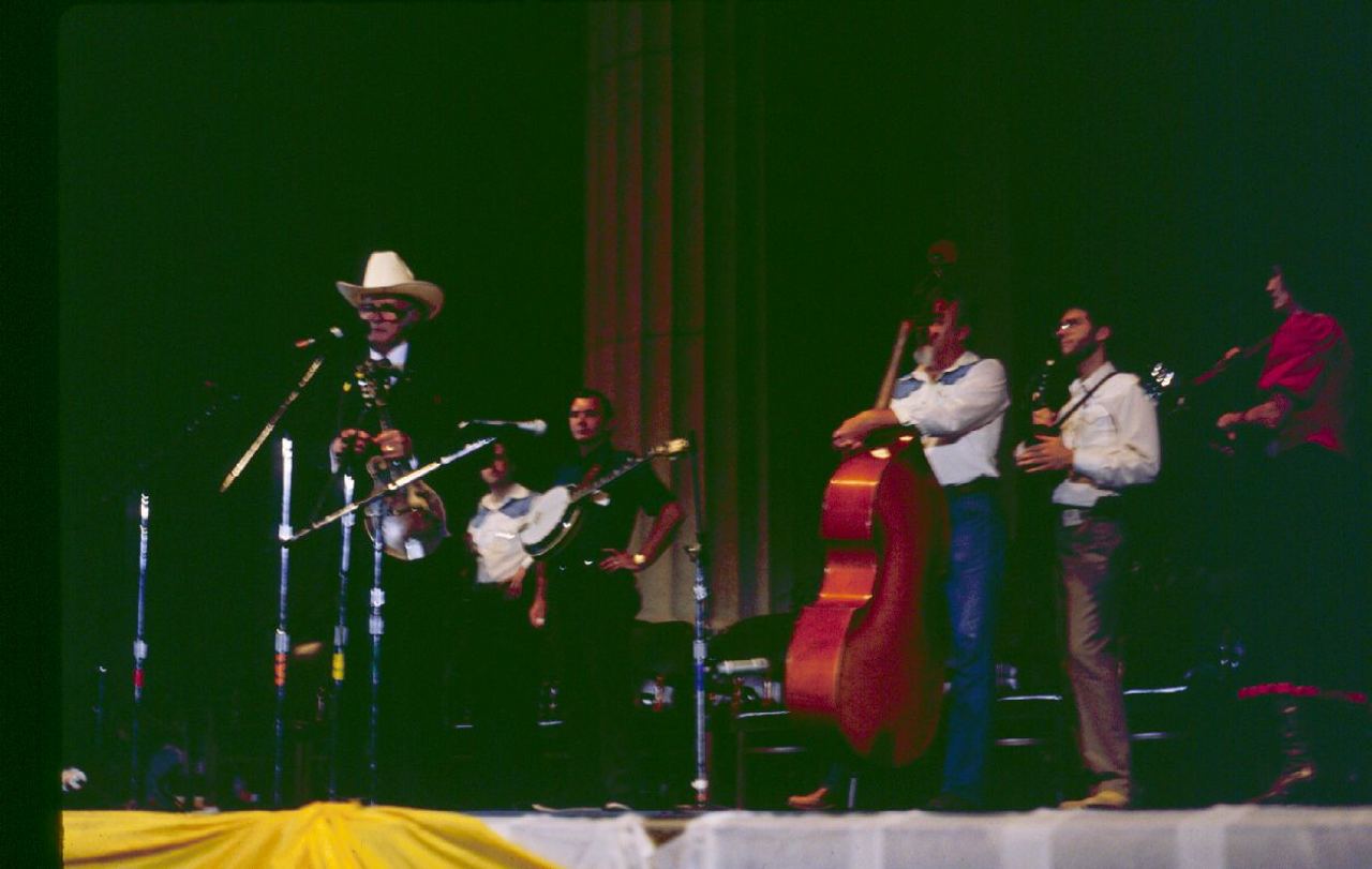 Bill Monroe and the Blue Grass Boys onstage at the 1982 Smithsonian Heritage Awards