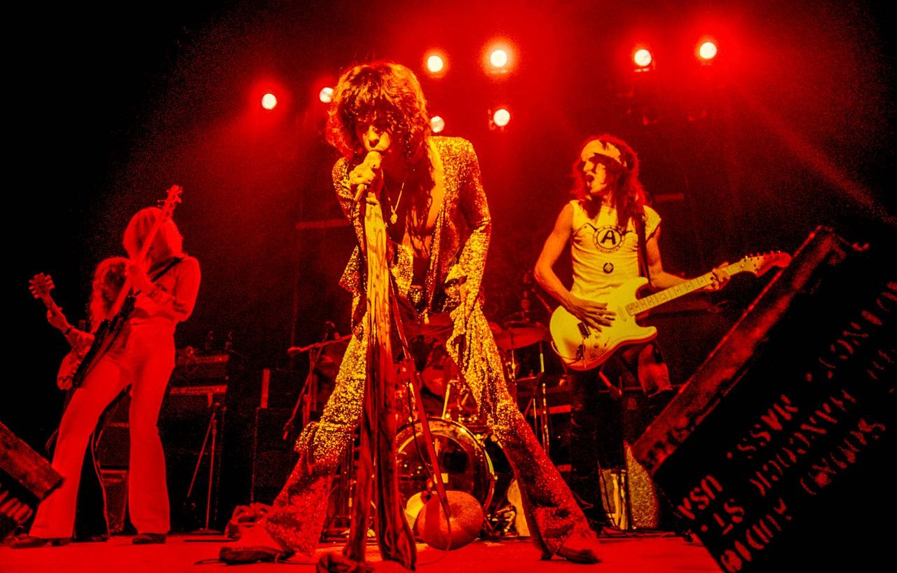 Another moment from Aerosmith's October 1973 Orpheum Theater performance. Photo: Ron Pownall / Getty Images, reproduced by Parade.