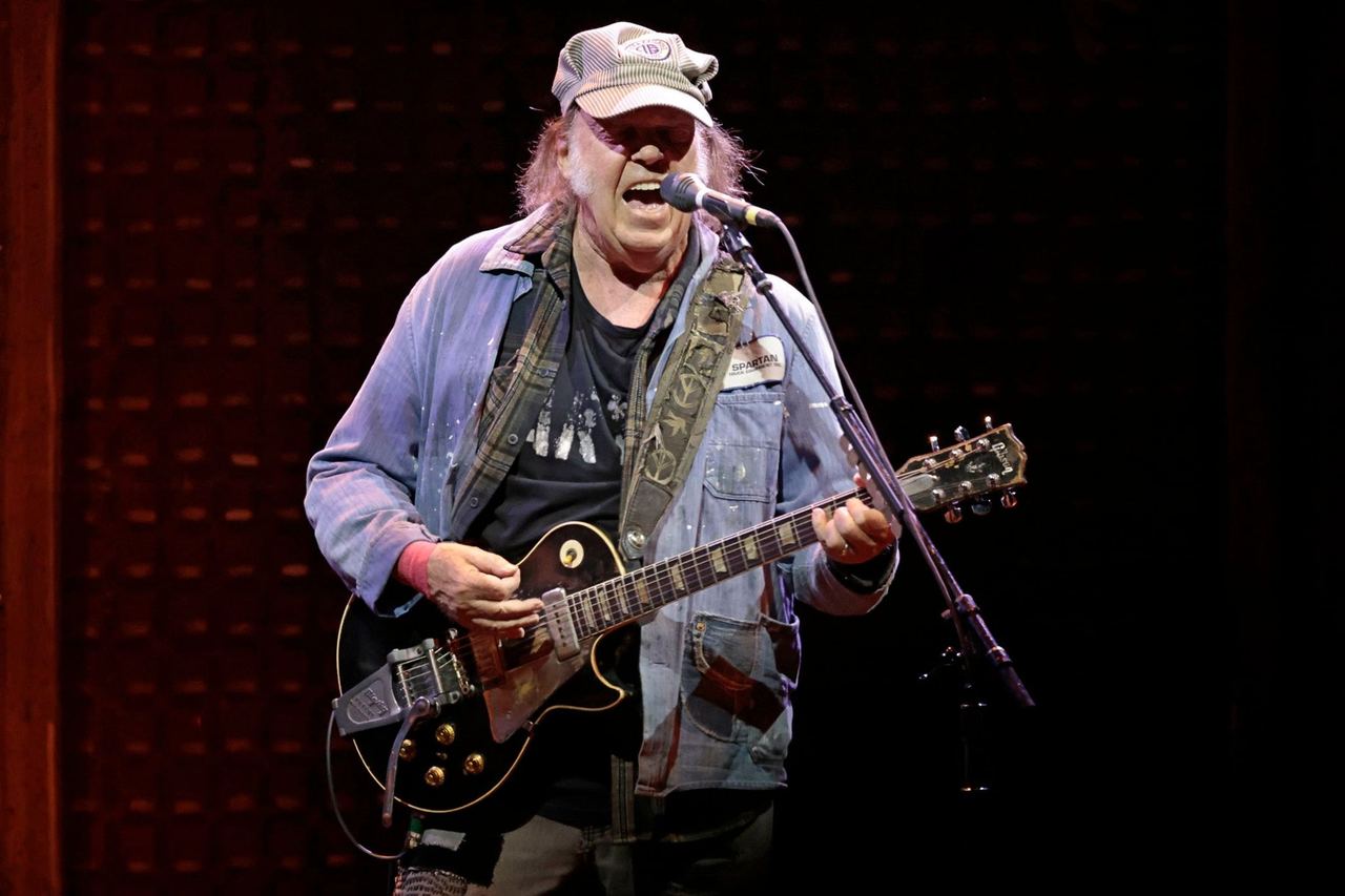 Neil Young performing