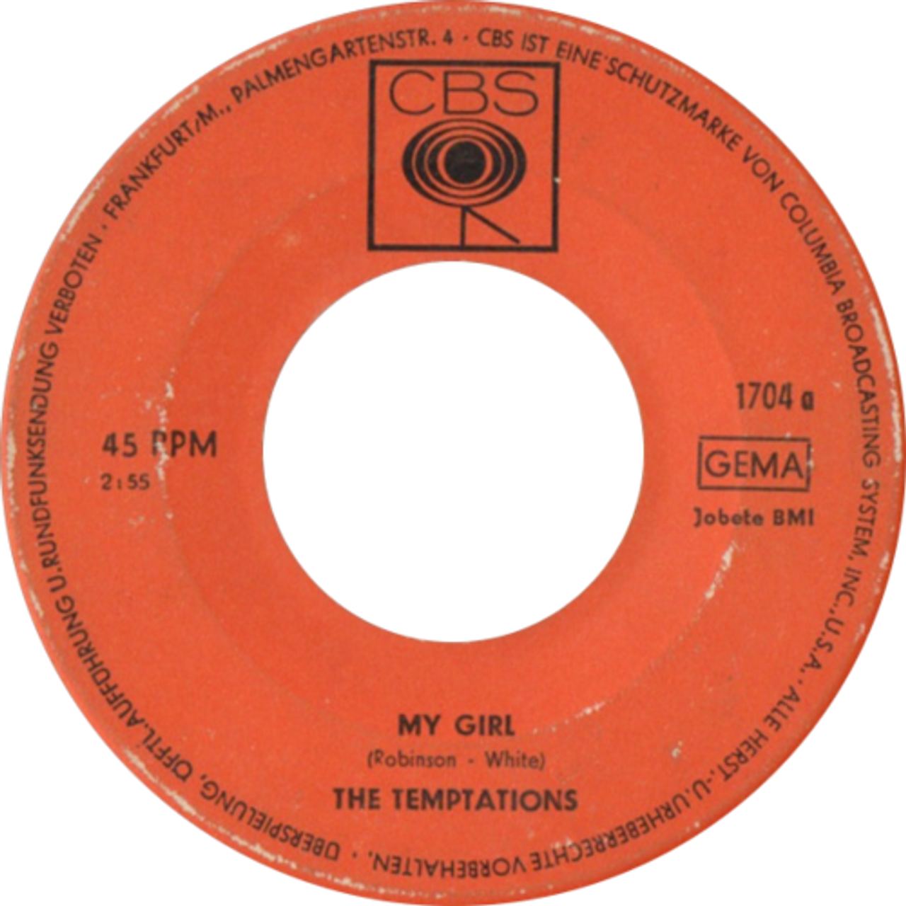 My Girl by the Temptations German single side-A