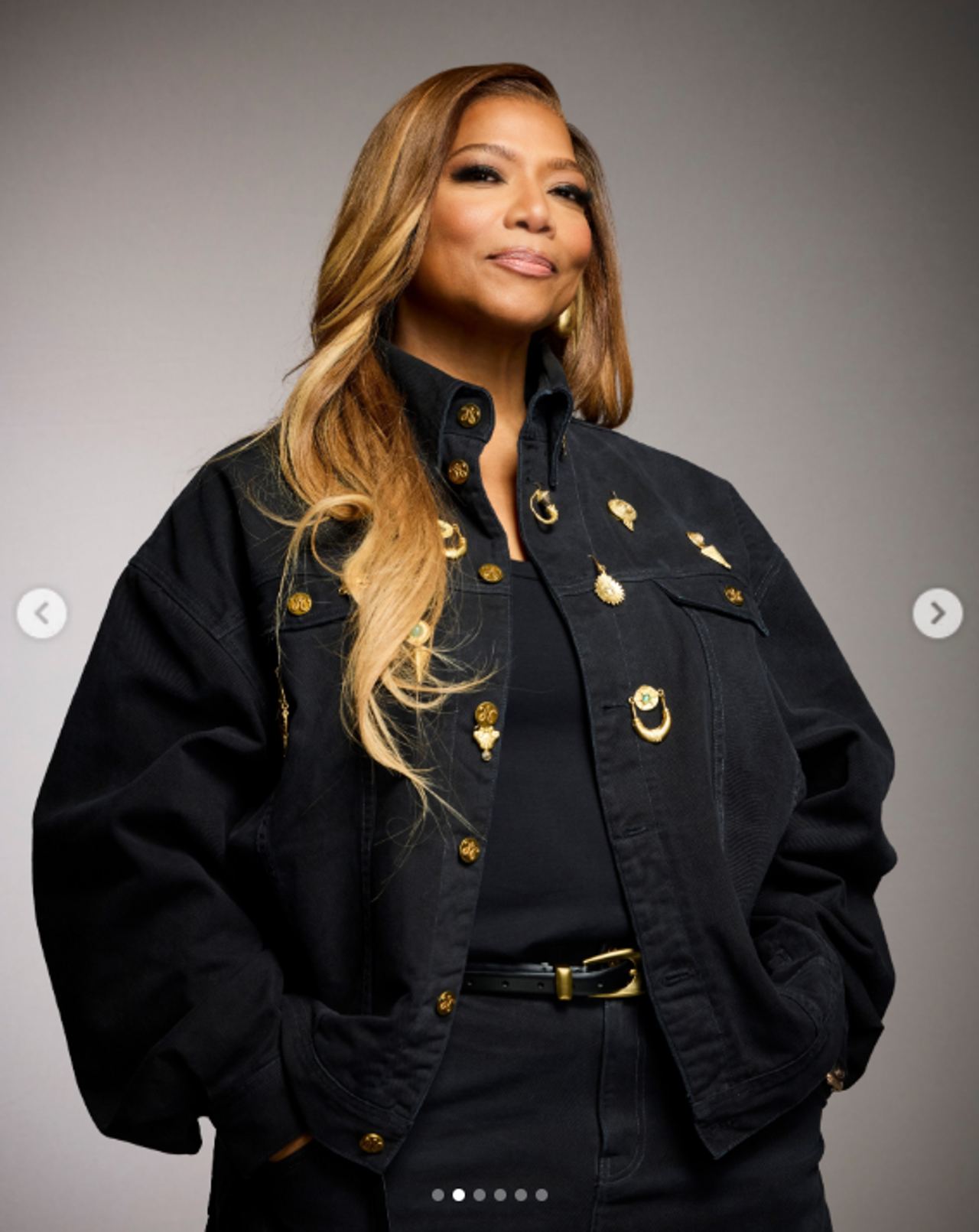 Queen Latifah poses in black as she joins The Voice as a first-time coach for Season 30. | Source: Instagram/nbcthevoice