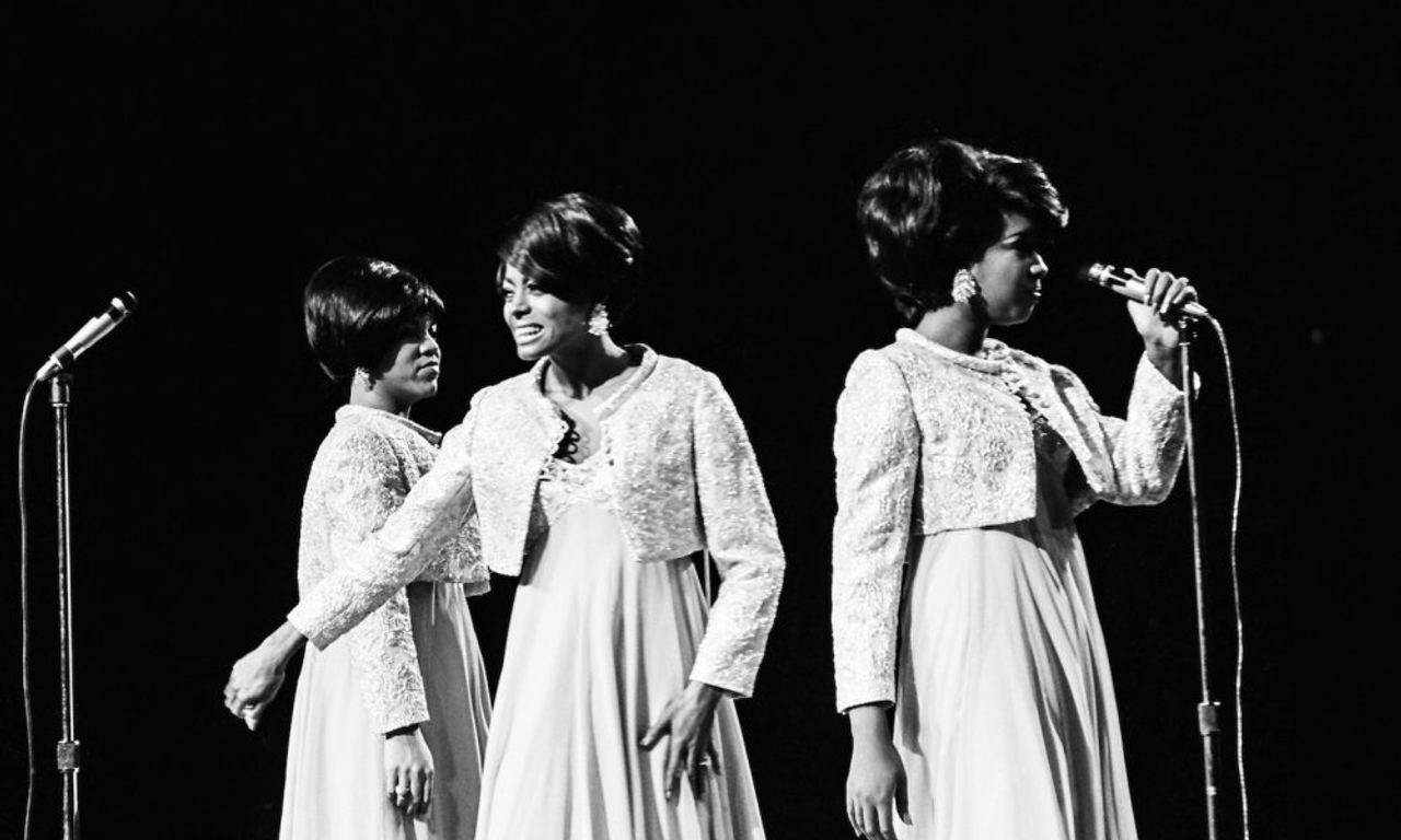 The Supremes in a television performance. Archive still reproduced by The Ed Sullivan Show; not the original studio recording.