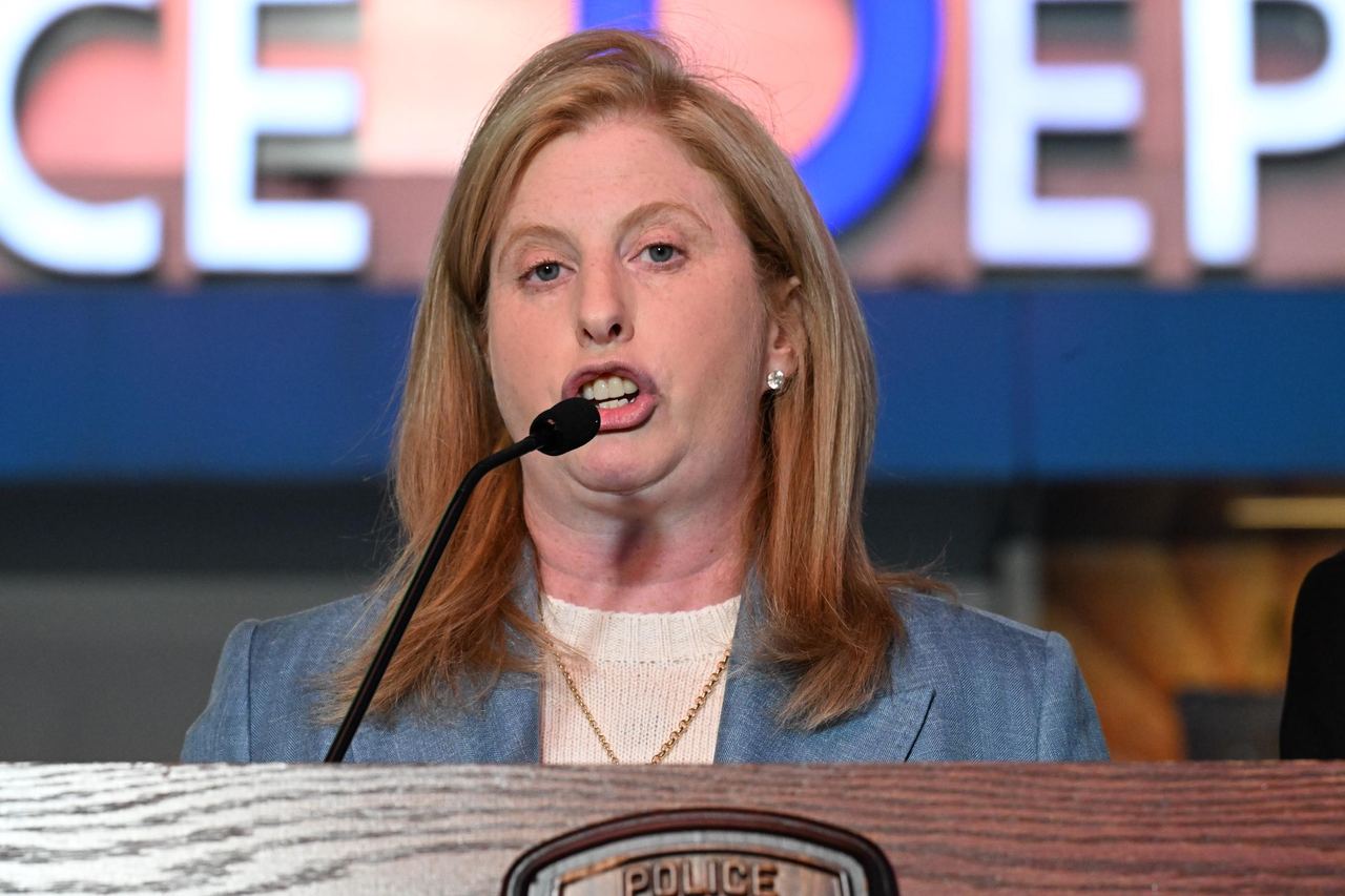 Jessica Tisch spoke during a press conference following a fatal stabbing incident near West 42nd Street and Seventh Avenue in Times Square on August 31, 2026, in New York, New York. | Source: Getty Images