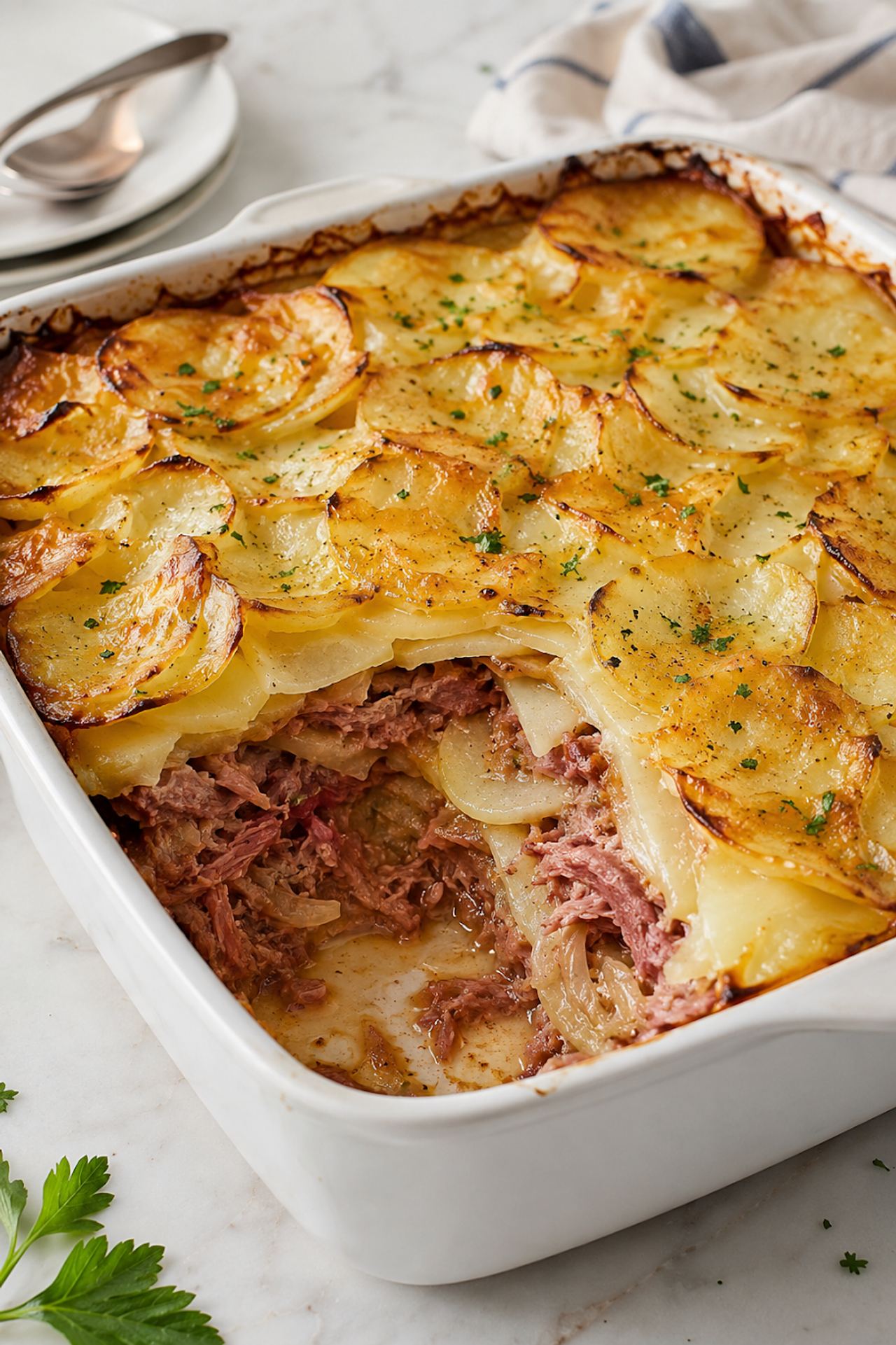 3-Ingredient Canned Corned Beef Potato Bake