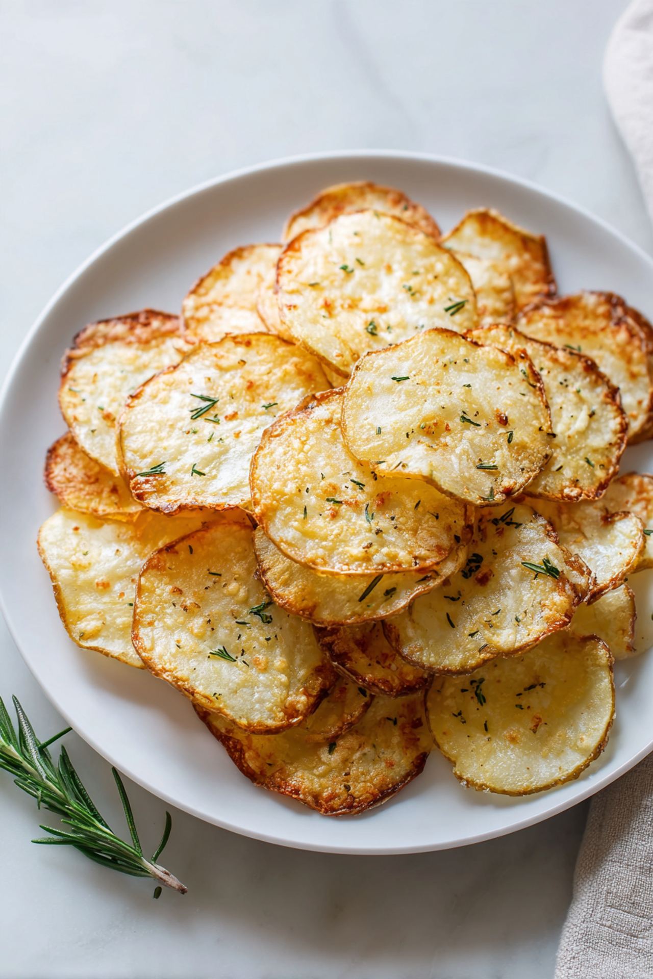 Baked Parmesan Rosemary Potato Crisps