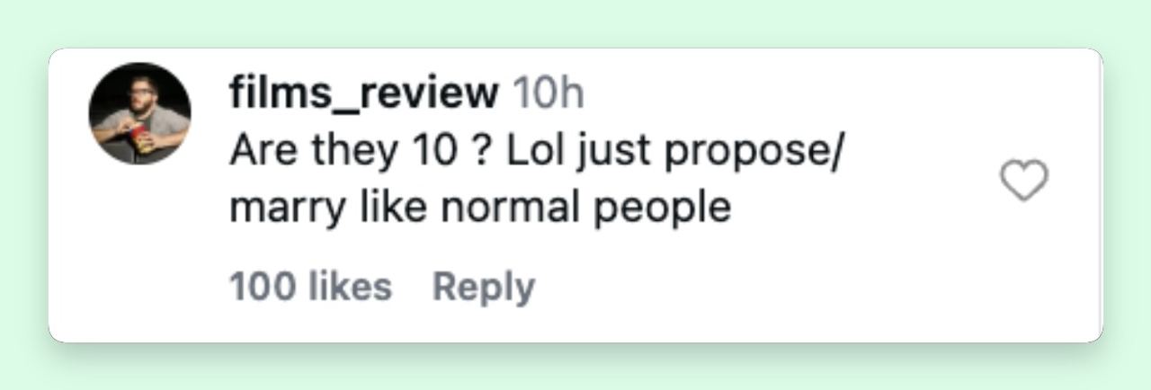 A fan’s blunt reaction adds to the growing online chatter about where the couple’s relationship may be headed. | Source: Instagram/deuxmoi