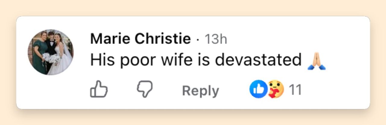 Social media users poured out heartfelt sympathy online after photos from the family's emotional public outing surfaced. | Source: Facebook/pagesix