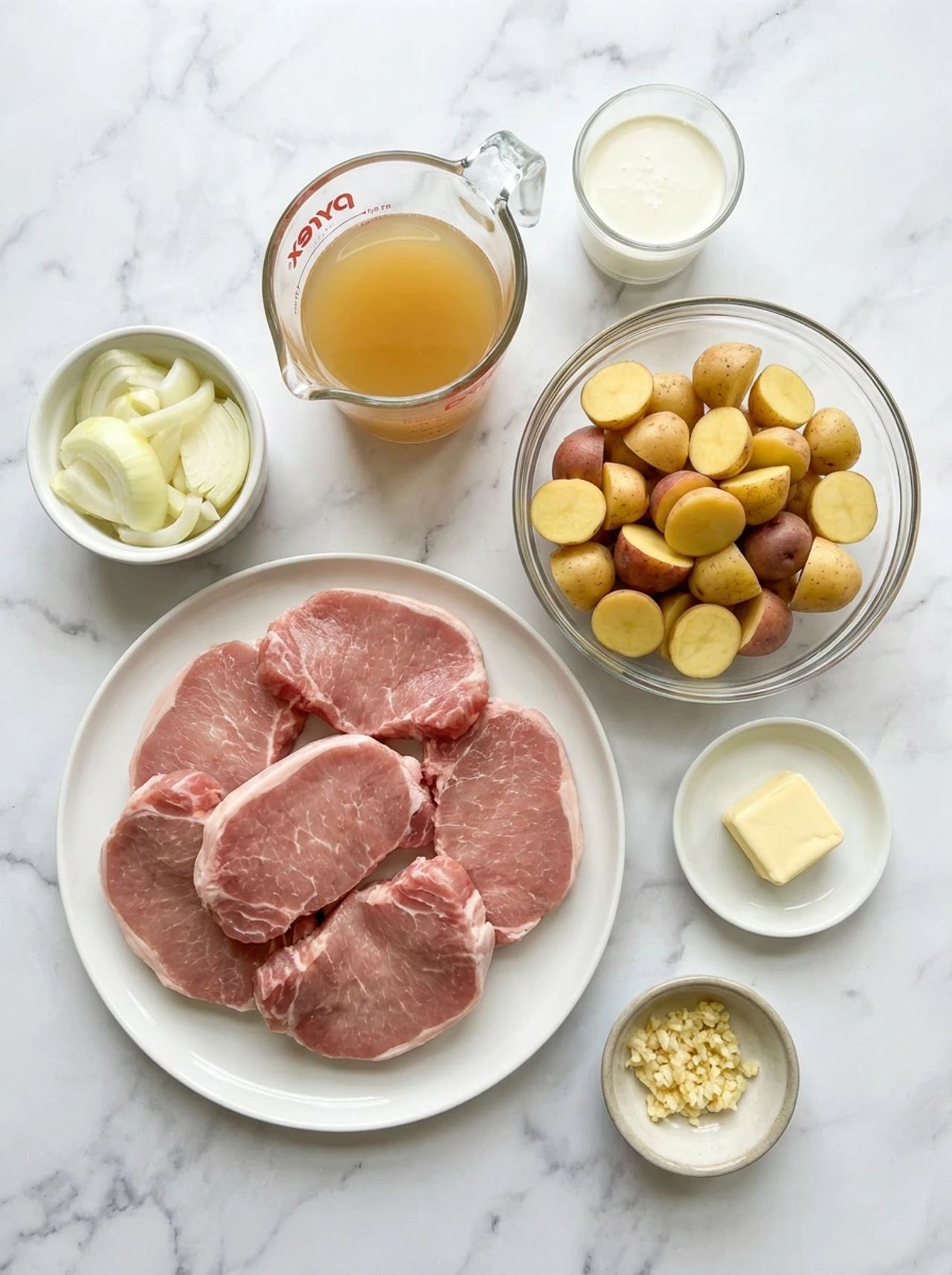 Crockpot Garlic Pork Chops & Potatoes