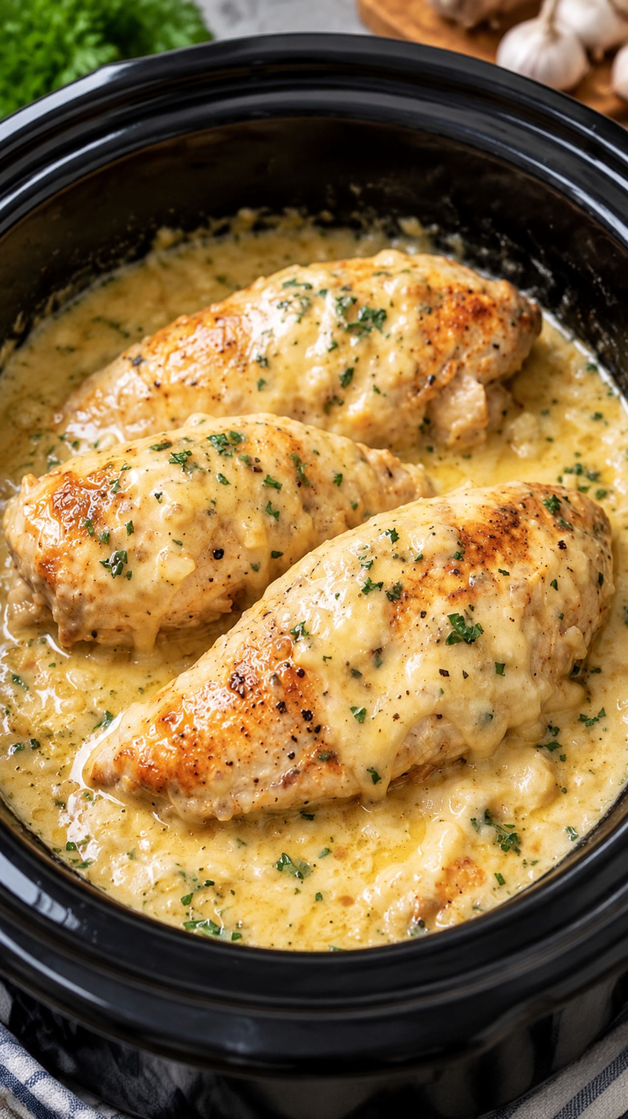 Heavenly Dinner: Only 5 ingredients. The sauce is so rich and creamy, my family cleans the