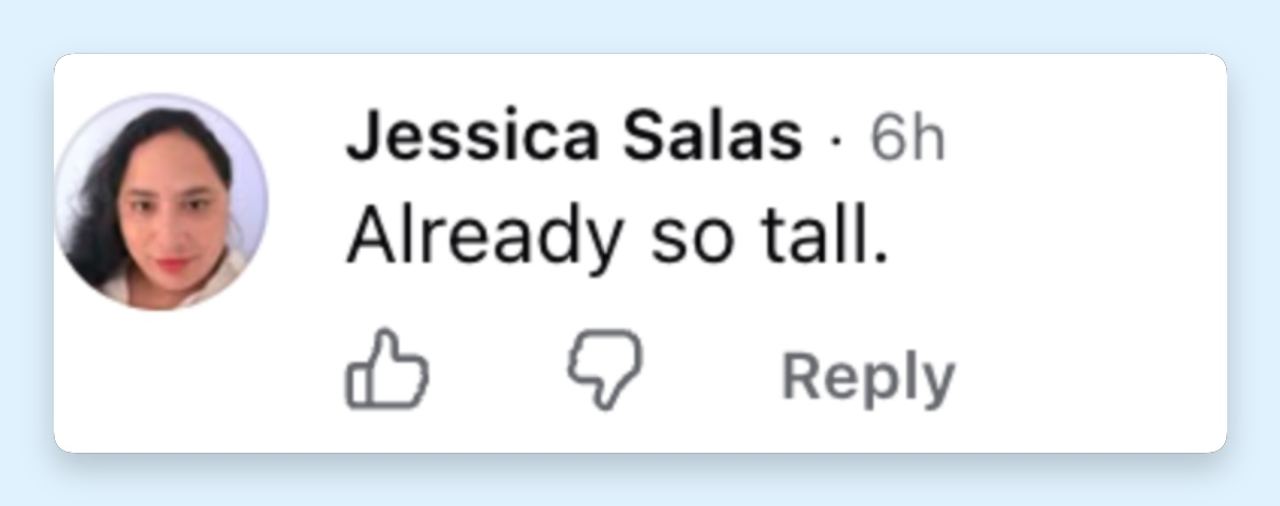 The comment captures the surprise of seeing how much Willa has grown after years of only occasional public glimpses. | Source: Facebook