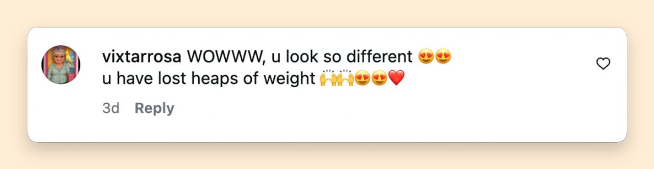 A fan expresses surprise at how different McCarthy appeared in the candid video, drawing attention to her recent transformation. | Source: Instagram/melissamccarthy