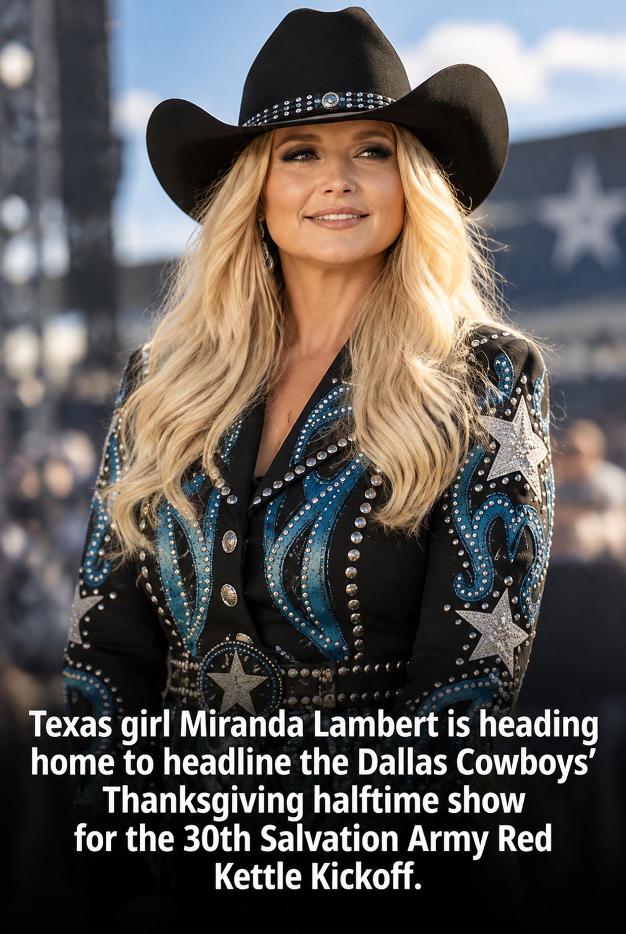 Miranda Lambert will be taking the halftime stage at the Cowboys' Thanksgiving game this y
