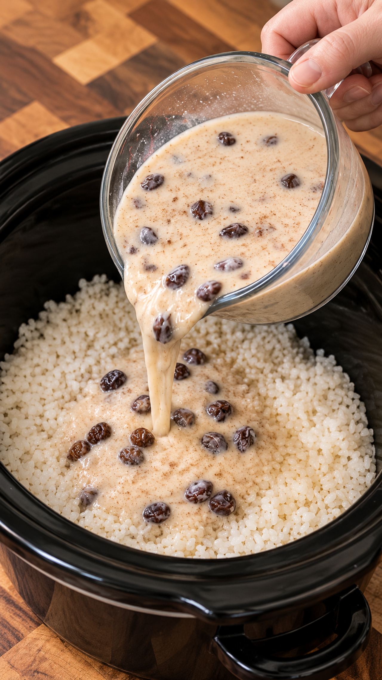 Pour this one mixture over uncooked rice in a slow cooker for a rich, cozy winter treat th