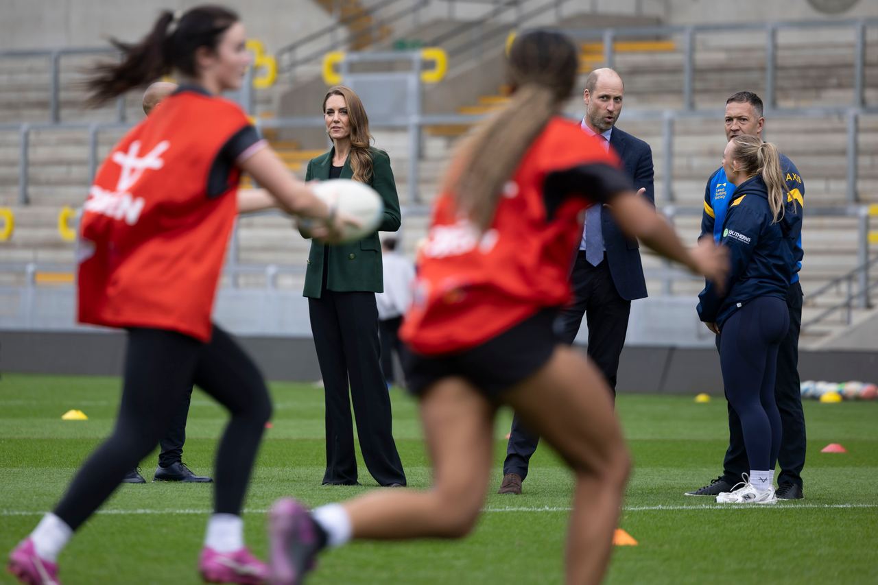 William and Catherine watched young players train as they learned more about the role sport plays in the community. The visit also gave the couple a chance to hear directly from children about their ambitions and the sense of belonging they found through sport. | Source: Getty Images