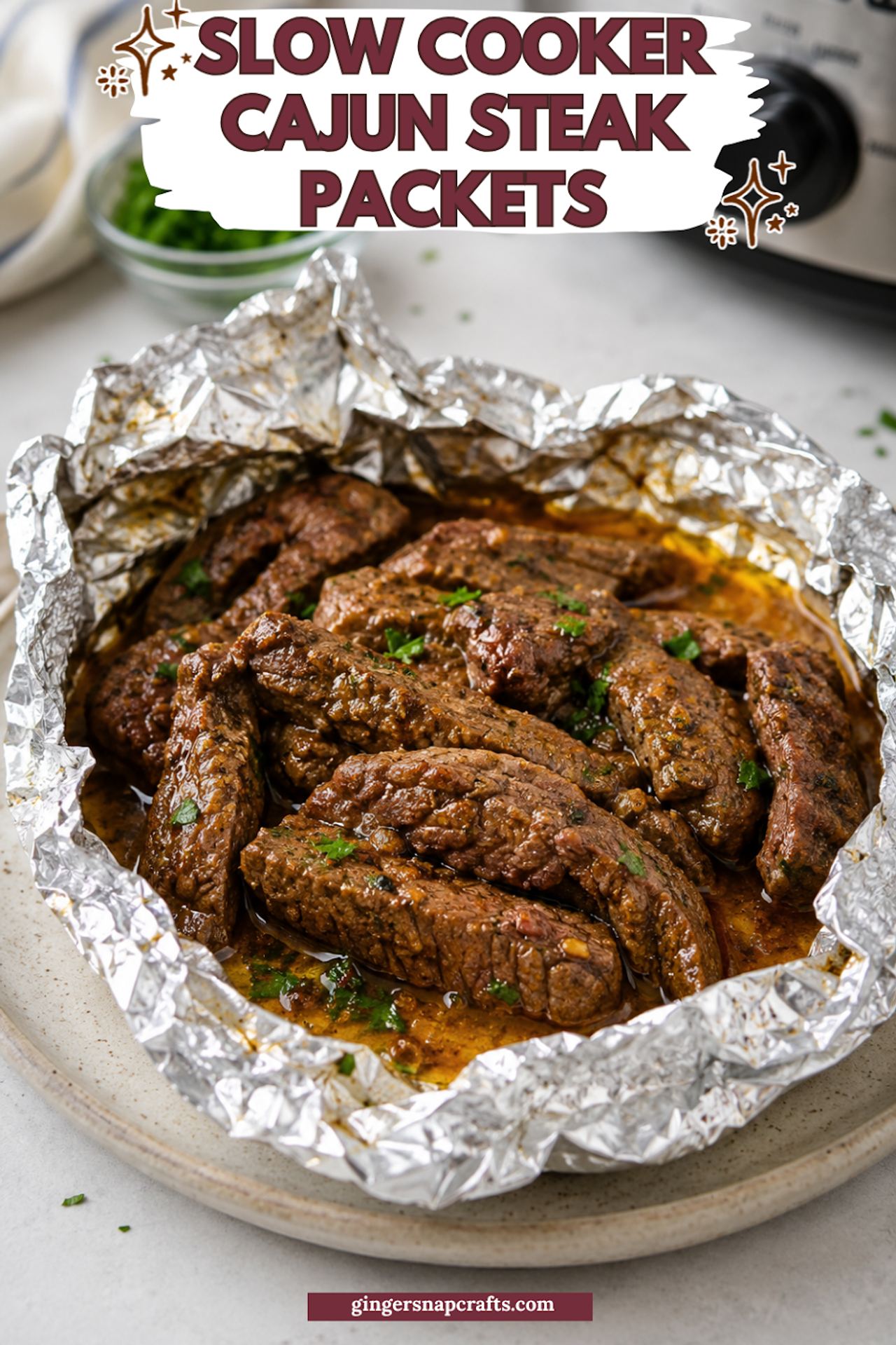 Slow Cooker 3-Ingredient Cajun Steak Packets